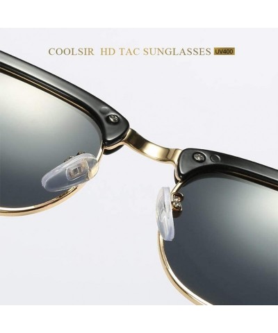 Oval Sunglasses Polarized Antiglare Anti ultraviolet Travelling - Blackish Green - CS18WQY2A39 $18.19