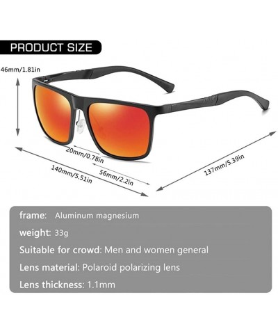 Rectangular Men Aluminum Magnesium Polarized Sunglasses Square Mirror for Driving Fishing Male Sun Glasses UV400 - CZ199HMDYI...