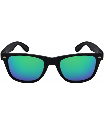 Wayfarer Black Horn Rimmed Sunglasses Men Women Spring Hinge Polarized Lens 5401AS-PRV - CU18KCT8DC2 $9.83