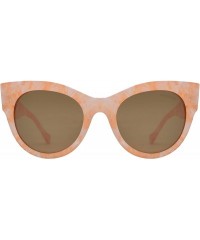 Oversized Women's Bold Oversized Chunky Cat Eye Vintage Sunglasses - Peach Marble + Polarized Brown Lens - C518UCQLKHL $12.79