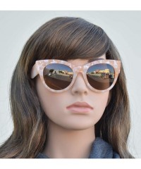 Oversized Women's Bold Oversized Chunky Cat Eye Vintage Sunglasses - Peach Marble + Polarized Brown Lens - C518UCQLKHL $12.79