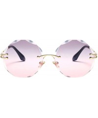 Rimless Womens Oversized Rimless Sunglasses Vintage Style Clear Glasses UV400 - Color 4 - C818E5EKXTX $10.21
