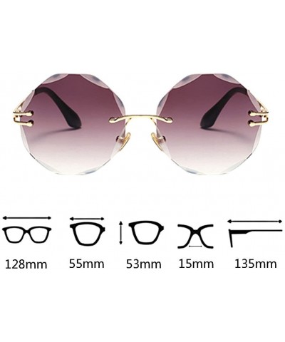 Rimless Womens Oversized Rimless Sunglasses Vintage Style Clear Glasses UV400 - Color 4 - C818E5EKXTX $10.21