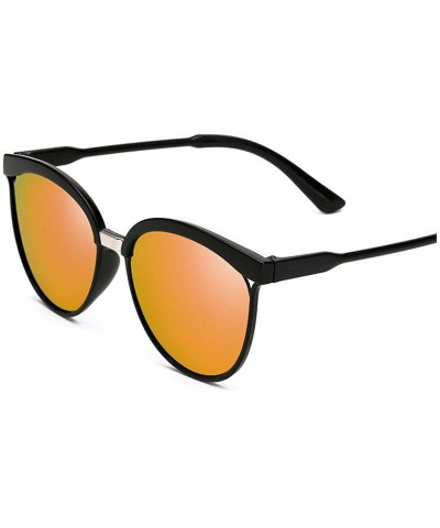 Oversized Fashion Cat Eye Sunglasses Women Oversized Steampunk Vintage Sun Glasses Ladies Retro Er Color Lens - Red Lens - CF...