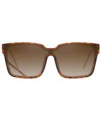 Square 2019 Fashion New One-piece Glasses Square Personality Sunglasses Men Women UV protection - Leopard - C718ZZS6Q2Y $14.49
