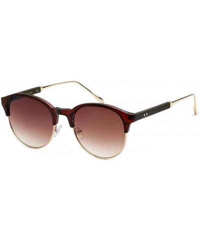 Round Bi-Color Sunglasses - Black/Gold/Tortoise - CC18DOCW85U $8.09