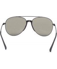 Sport Unisex Mens Womens Polarised Aviator Sunglasses 80s Retro Celebrity Shades - Black - Silver Mirror - CJ18EICQLYY $24.14