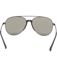 Sport Unisex Mens Womens Polarised Aviator Sunglasses 80s Retro Celebrity Shades - Black - Silver Mirror - CJ18EICQLYY $24.14