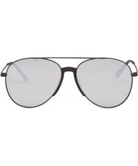 Sport Unisex Mens Womens Polarised Aviator Sunglasses 80s Retro Celebrity Shades - Black - Silver Mirror - CJ18EICQLYY $24.14