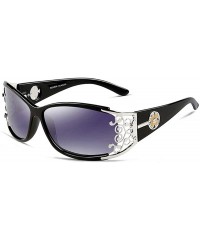 Square Vintage Sunglasses Polarized Glasses Feminine - Black&silver - CT199L3THI9 $13.73