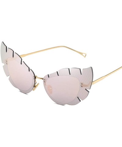Aviator Metal sunglasses Irregular sunglasses Men's leaf-shaped lenses sunglasses - D - CK18Q6ZO0MX $55.49