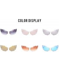 Aviator Metal sunglasses Irregular sunglasses Men's leaf-shaped lenses sunglasses - D - CK18Q6ZO0MX $26.25