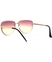 Aviator Womens Fashion Sunglasses Retro Ombre Color Lens Metal Rims UV 400 - Gold (Purple Yellow) - CO183OGRIXR $9.54