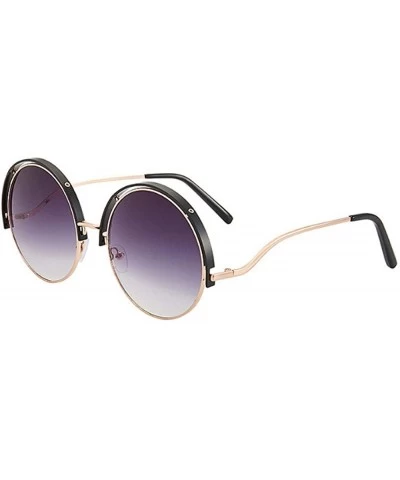Oversized Women Oversized Round Sunglasses UV400 Lightweight PC Sunglasses Eyewear - Grey - CI1974SZIY0 $27.86