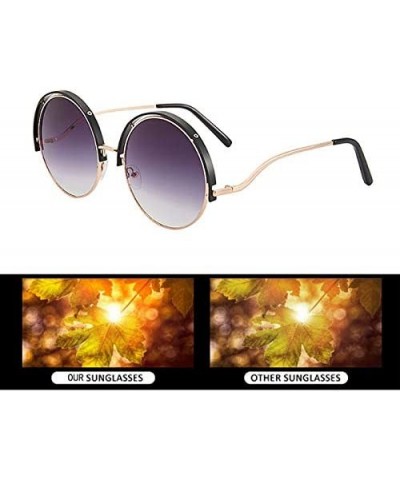 Oversized Women Oversized Round Sunglasses UV400 Lightweight PC Sunglasses Eyewear - Grey - CI1974SZIY0 $14.86