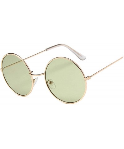 Round Round Small Sunglasses Women Vintage Metal Cheap Sun Glasses Retro Circle Eyewear - Goldgreen - C8197Y7OEWX $28.55