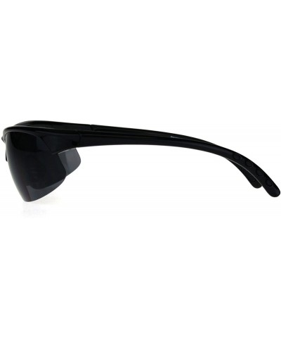 Sport Mens Classic Half Rim Sport Warp Sunglasses with Bifocal Reading Lens (black- 2.25) - CG188LK8WCD $13.43