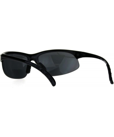 Sport Mens Classic Half Rim Sport Warp Sunglasses with Bifocal Reading Lens (black- 2.25) - CG188LK8WCD $13.43