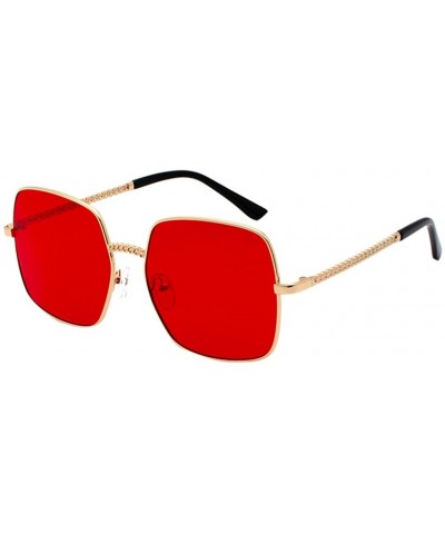 Aviator Sun Glass for Men-Polarized Sunglasses For Women Man Mirrored Lens Fashion Goggle Eyewear - Red - C218XL276W9 $19.39