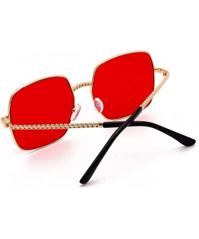 Aviator Sun Glass for Men-Polarized Sunglasses For Women Man Mirrored Lens Fashion Goggle Eyewear - Red - C218XL276W9 $8.06
