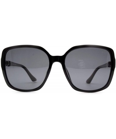 Oversized p675 Trendy Oversized Polarized - for Womens 100% UV PROTECTION - Black-black - CF192TGAMTM $18.39