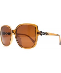 Oversized p675 Trendy Oversized Polarized - for Womens 100% UV PROTECTION - Black-black - CF192TGAMTM $45.68