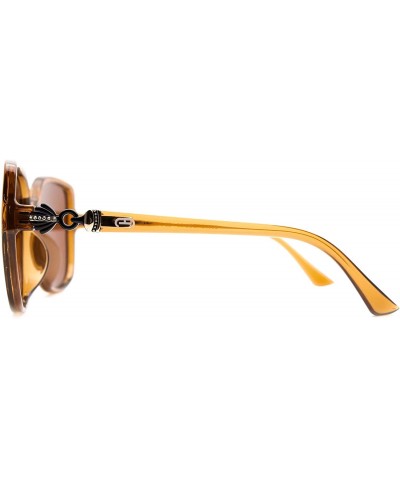 Oversized p675 Trendy Oversized Polarized - for Womens 100% UV PROTECTION - Black-black - CF192TGAMTM $45.68