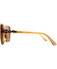 Oversized p675 Trendy Oversized Polarized - for Womens 100% UV PROTECTION - Black-black - CF192TGAMTM $45.68