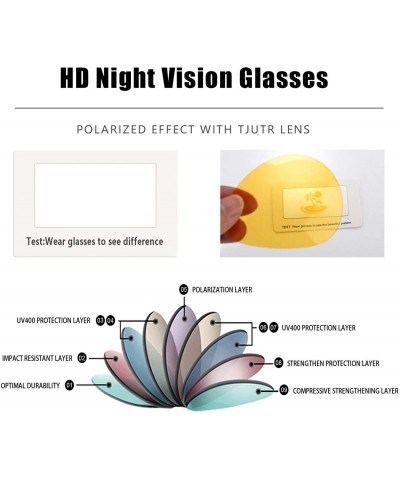 Oversized Unisex Polarized Night-Vision Glasses for Driving - Reduce Fatigue UV Protection - CF18TXA5ZO8 $27.27