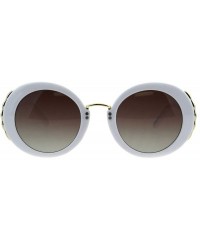 Round Womens Designer Style Sunglasses Round Vintage Fashion Shades UV 400 - White (Brown Smoke) - C418OE46Q8W $9.35