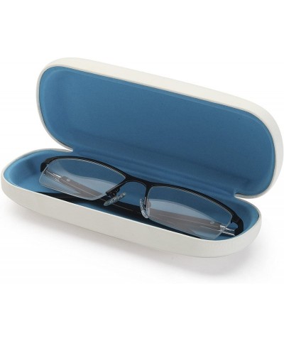 Aviator Glasses Case - Medium Size - Fits Most Glasses and Sunglasses Case - White / Blue - CE12NDWWJQV $8.25
