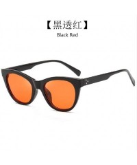 Square Retro uv Protection Sunglasses Women Big Frame Sunglasses Men Sunglasses (Black Transparent red) - C9190QZNCDY $7.50