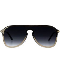 Aviator Designer Style Sunglasses Unisex Retro Keyhole Aviator Fashion Shades - Gold (Smoke) - CT18E7ADCKW $10.72