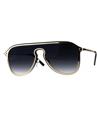 Aviator Designer Style Sunglasses Unisex Retro Keyhole Aviator Fashion Shades - Gold (Smoke) - CT18E7ADCKW $10.72