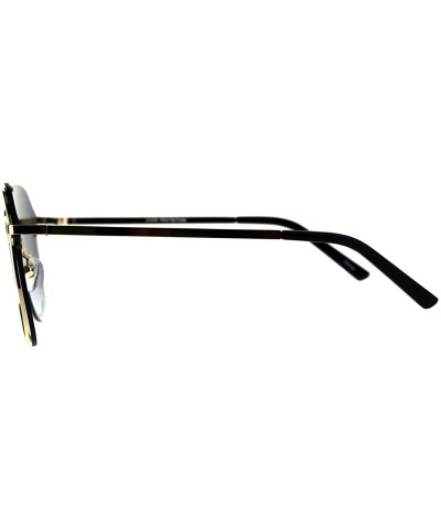 Aviator Designer Style Sunglasses Unisex Retro Keyhole Aviator Fashion Shades - Gold (Smoke) - CT18E7ADCKW $10.72