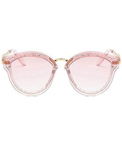 Square Unisex Retro Cat Eye Metal Frame Oversized Plastic Lenses Sunglasses - Pink - CE18NLS33KM $11.50