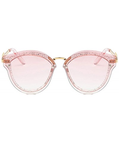 Square Unisex Retro Cat Eye Metal Frame Oversized Plastic Lenses Sunglasses - Pink - CE18NLS33KM $11.50