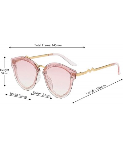 Square Unisex Retro Cat Eye Metal Frame Oversized Plastic Lenses Sunglasses - Pink - CE18NLS33KM $11.50