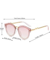 Square Unisex Retro Cat Eye Metal Frame Oversized Plastic Lenses Sunglasses - Pink - CE18NLS33KM $11.50
