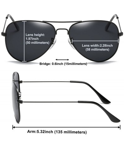 Aviator Polarized Aviator Sunglasses for Men and Women Metal Classic Mens Sunglasses Driving Sun Glasses - CR18G98AS80 $8.18