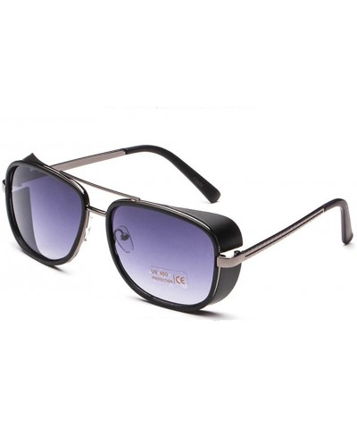 Square Iron Man Tony Sunglasses Unisex Retro Side Shields Steampunk Sunglasses - C2 - CB18GMMHMZW $31.48