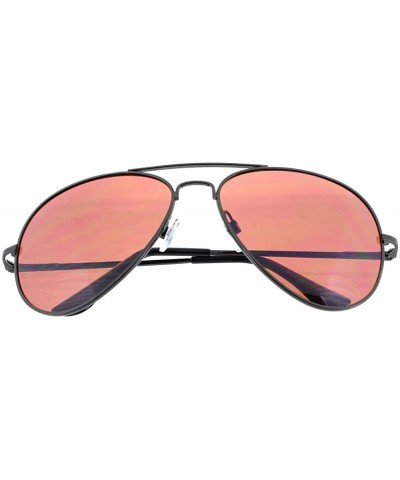 Sport HD Blue Ray Light Blocking Driving Sunglasses - Available in Various Styles - Aviator - Black Frame - CI11KQVLVOT $13.41