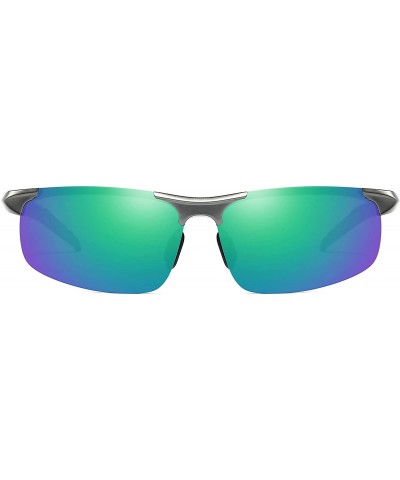 Sport Men Sport Al-Mg Polarized Sunglasses Unbreakable For Driving Cycling Fishing Golf - Grey - CM18STL220K $9.42