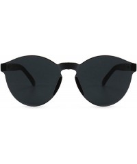 Rimless Fashion RimlVintage Round Mirror Sunglasses Women Luxury Design Yellow Sun Glasses Oculos - Purple - CP197Y6ZAY2 $12.93