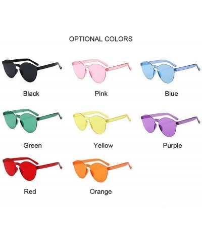 Rimless Fashion RimlVintage Round Mirror Sunglasses Women Luxury Design Yellow Sun Glasses Oculos - Purple - CP197Y6ZAY2 $12.93