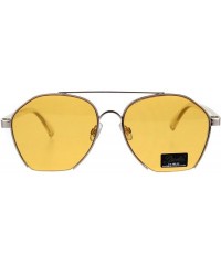 Aviator Womens Fashion Sunglasses Unique Cut Cropped Aviator Shades UV 400 - Gold Clear (Orange) - CR18IQHO7KS $10.52