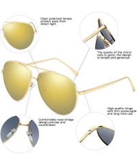 Aviator Premium Military Polarized Sunglasses Protection - Gold Frame/Champagne Lens - CZ18KE0UW8D $14.97