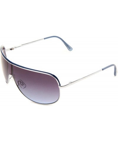 Shield Men's U863 Shield Sunglasses- 70 mm - Silver Blue Frame/Gradient Blue Lens - CG1170NVJYX $40.16