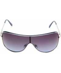 Shield Men's U863 Shield Sunglasses- 70 mm - Silver Blue Frame/Gradient Blue Lens - CG1170NVJYX $39.64
