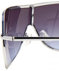Shield Men's U863 Shield Sunglasses- 70 mm - Silver Blue Frame/Gradient Blue Lens - CG1170NVJYX $39.64